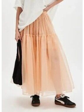 NEW Free People Nigel Preston Anne Tulle Maxi Skirt Balletcore Mesh Womens XS